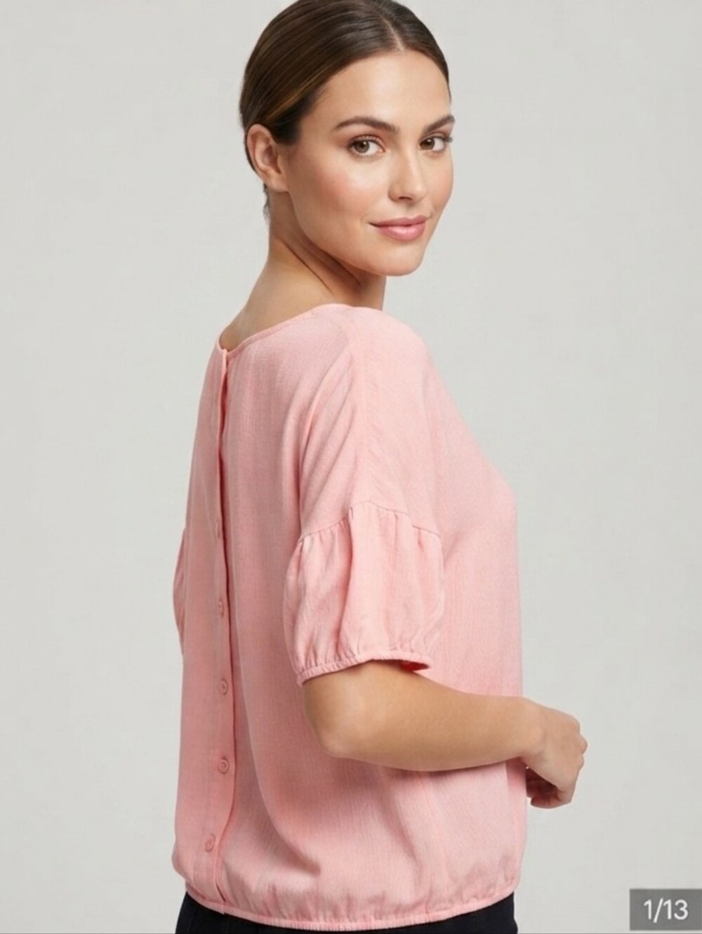 NWT Armani Exchange Pink 100% Rayon Button Back Fluid Blouse Top - SP